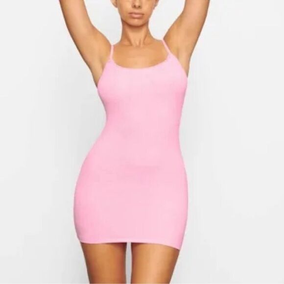 Skims Pointelle Mini Slip Dress - Picture 1 of 6